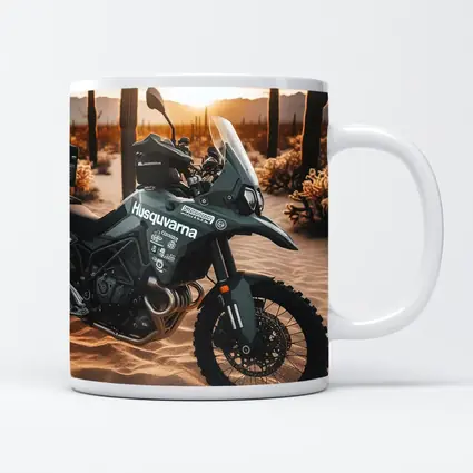 Husqvarna Adventure Motorcycle Desert Sunset Scene