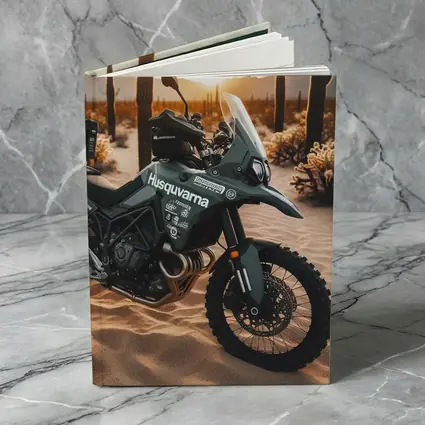 Husqvarna Adventure Motorcycle Desert Sunset Scene