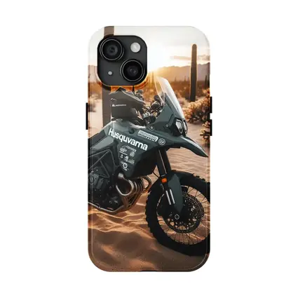 Husqvarna Adventure Motorcycle Desert Sunset Scene