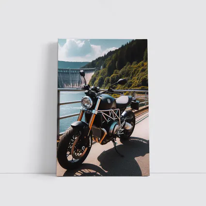 Husqvarna Naked Bike Parked By Dam