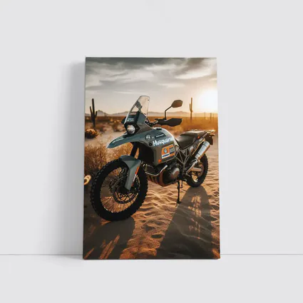 Husqvarna Adventure Dual Sport Bike Desert Sunset
