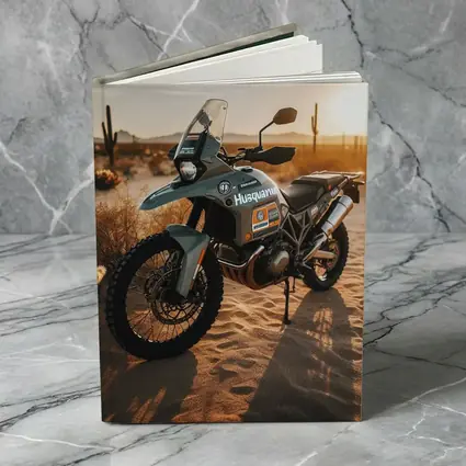 Husqvarna Adventure Dual Sport Bike Desert Sunset