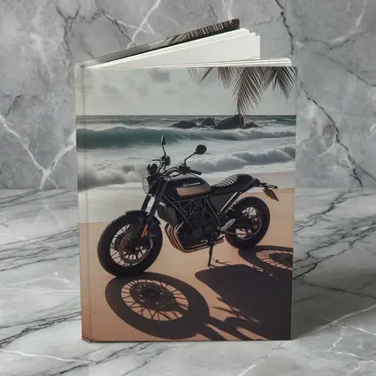 Husqvarna Scrambler Motorcycle Parked Tropical Beach