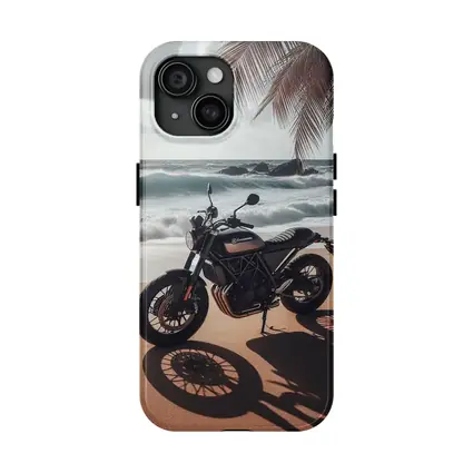 Husqvarna Scrambler Motorcycle Parked Tropical Beach
