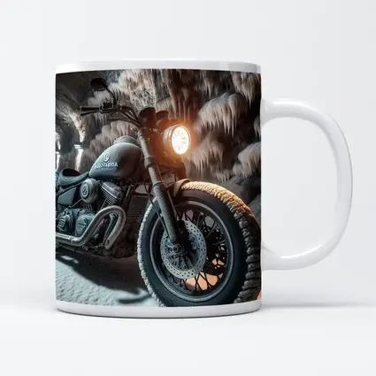 Frost Covered Motorcycle Parked Inside Ice Cave