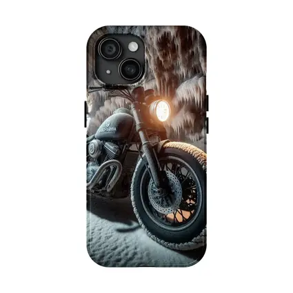 Frost Covered Motorcycle Parked Inside Ice Cave