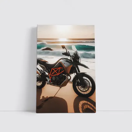 KTM Adventure Motorcycle Parked On Beach