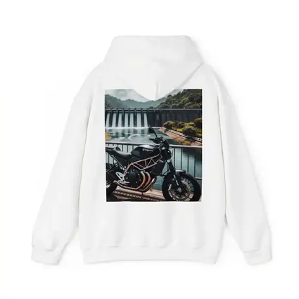 Husqvarna Scrambler Motorcycle Parked By Dam