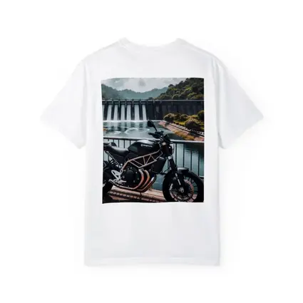 Husqvarna Scrambler Motorcycle Parked By Dam