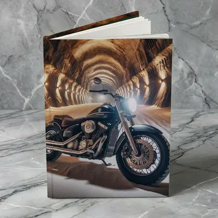 Black Cruiser Motorcycle Inside Stone Tunnel