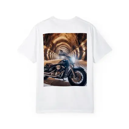 Black Cruiser Motorcycle Inside Stone Tunnel