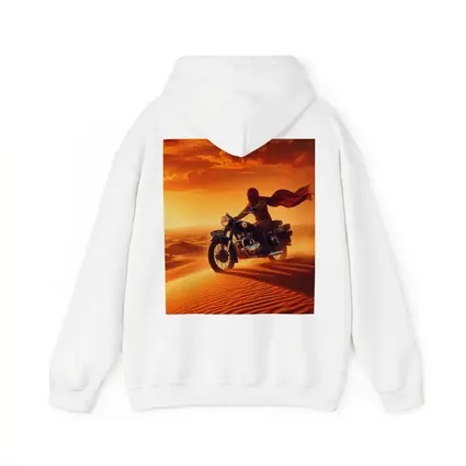 Royal Enfield Rider Crossing Desert Sand Dunes