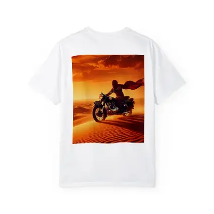 Royal Enfield Rider Crossing Desert Sand Dunes