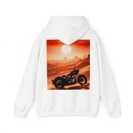 Harley Davidson Chopper Desert Sunset Scene