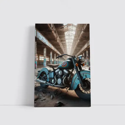 Vintage Indian Motorcycle Abandoned Industrial Warehouse
