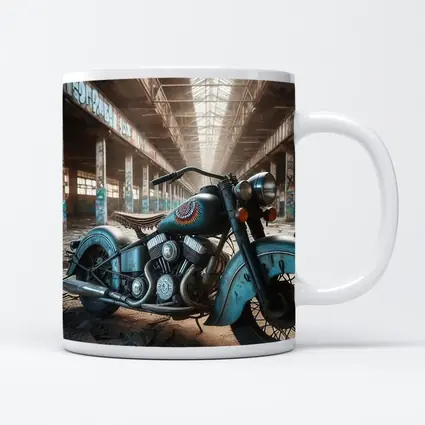 Vintage Indian Motorcycle Abandoned Industrial Warehouse