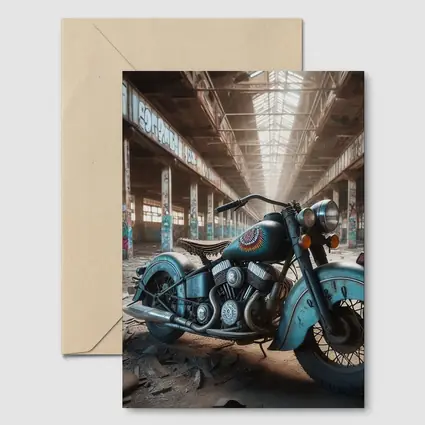 Vintage Indian Motorcycle Abandoned Industrial Warehouse