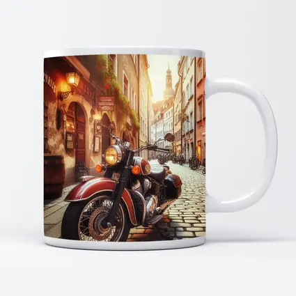 Classic Cruiser Motorcycle Cobblestone European Street