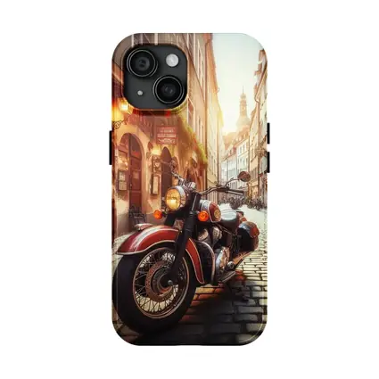Classic Cruiser Motorcycle Cobblestone European Street