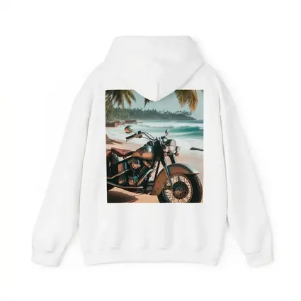 Cruiser Motorcycle Parked on Tropical Beach