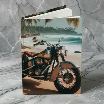 Cruiser Motorcycle Parked on Tropical Beach