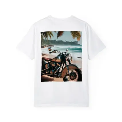 Cruiser Motorcycle Parked on Tropical Beach
