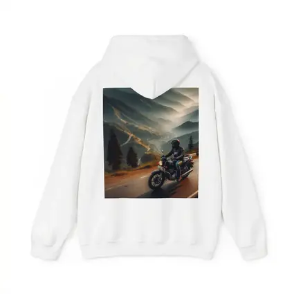 Motorcycle Rider Mountain Road Misty Valley