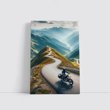 Cruiser Motorcycle Winding Mountain Road