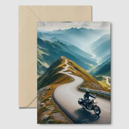Cruiser Motorcycle Winding Mountain Road