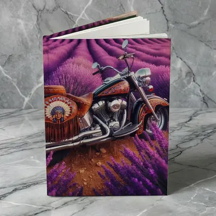 Indian Motorcycle Parked In Lavender Fields