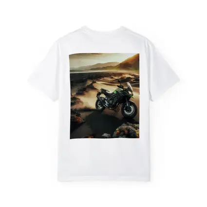 Kawasaki Adventure Bike Volcanic Desert Landscape