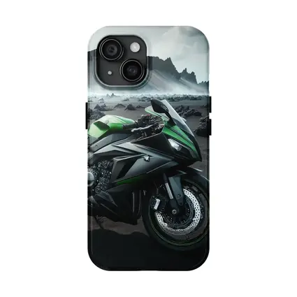 Kawasaki Ninja Green Black Volcanic Landscape