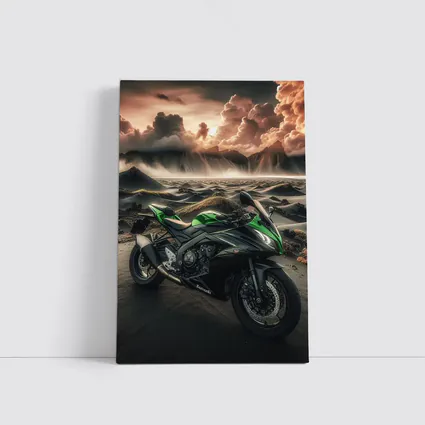 Kawasaki Sport Bike Volcanic Desert Landscape
