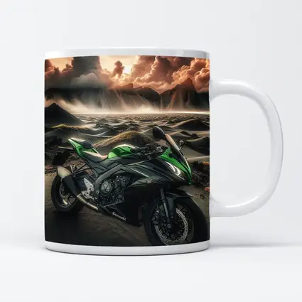 Kawasaki Sport Bike Volcanic Desert Landscape