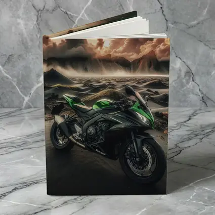 Kawasaki Sport Bike Volcanic Desert Landscape