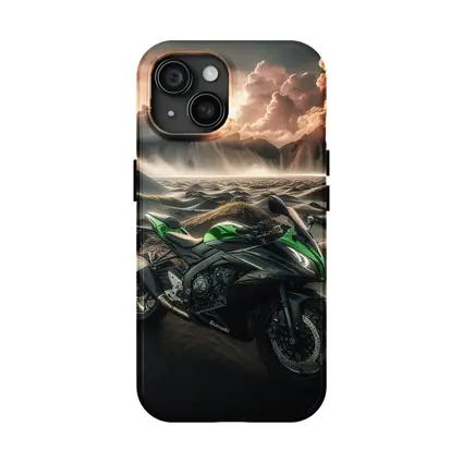 Kawasaki Sport Bike Volcanic Desert Landscape