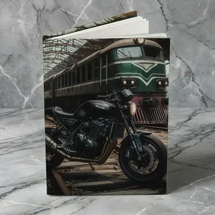 Kawasaki Cafe Racer Motorcycle Abandoned Train Station