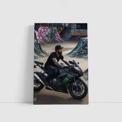 Kawasaki Ninja Rider Skatepark Graffiti Wall