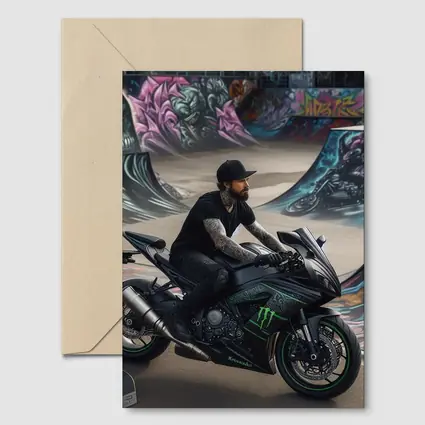 Kawasaki Ninja Rider Skatepark Graffiti Wall