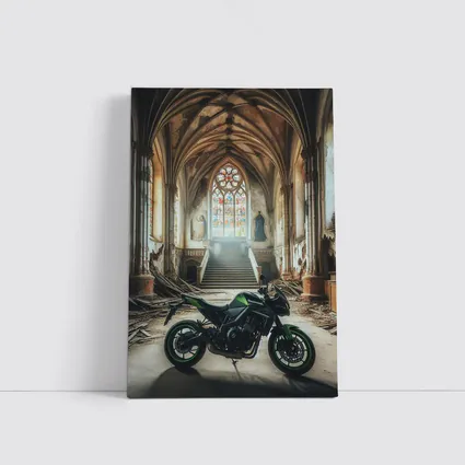 Kawasaki Naked Bike Abandoned Gothic Cathedral