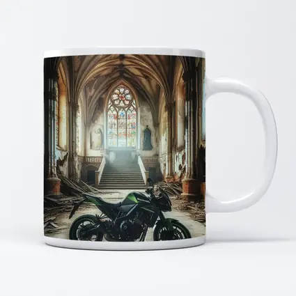 Kawasaki Naked Bike Abandoned Gothic Cathedral