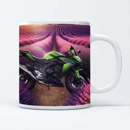 Kawasaki Sport Bike Purple Lavender Field
