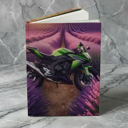 Kawasaki Sport Bike Purple Lavender Field