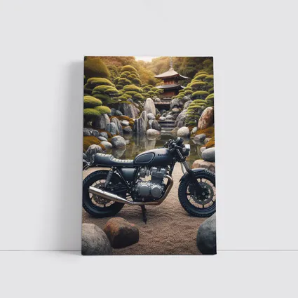 Kawasaki Cafe Racer Japanese Garden Setting