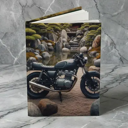 Kawasaki Cafe Racer Japanese Garden Setting