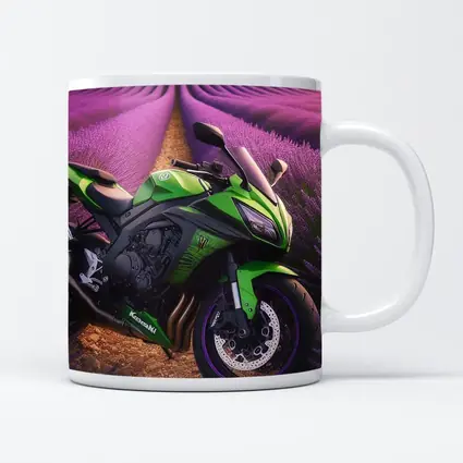 Kawasaki Green Sport Bike Lavender Fields