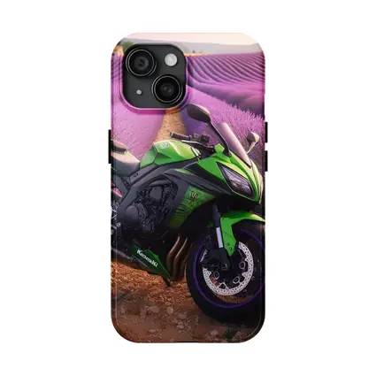 Kawasaki Green Sport Bike Lavender Fields