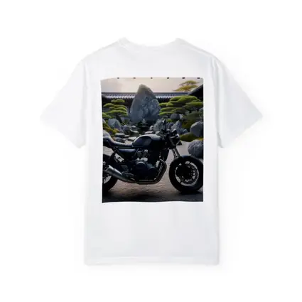 Black Kawasaki Cafe Racer Japanese Zen Garden