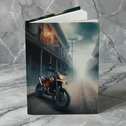 KTM Duke Motorcycle Misty Ghost Town Street