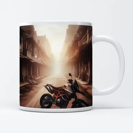 KTM Motorcycle Dusty Old Town Street